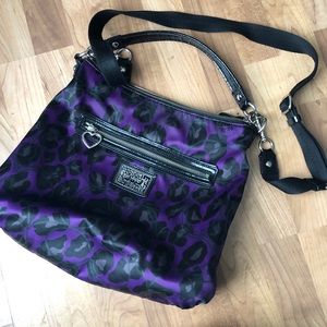 Purple leopard print Coach purse